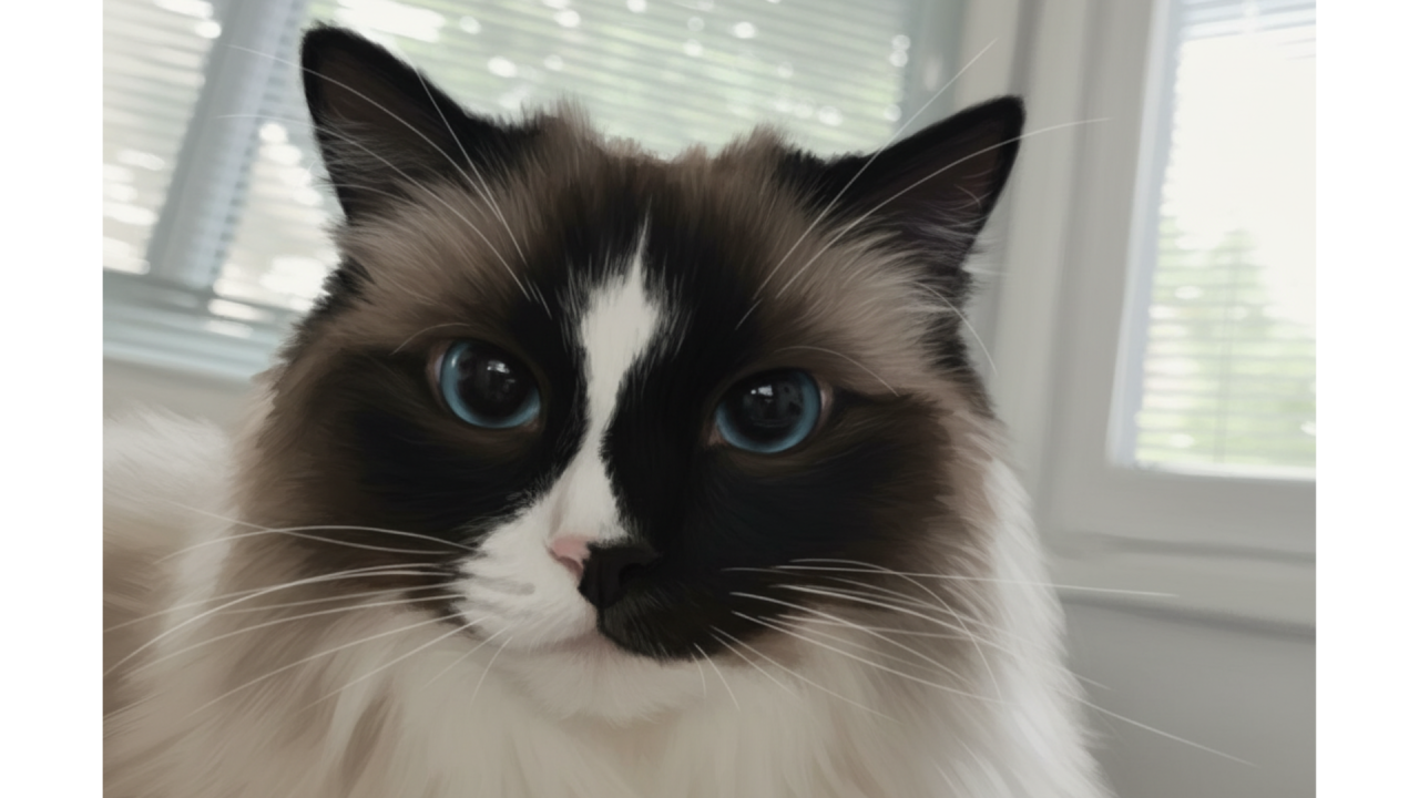 Kaunis kissa katsoo kameraan